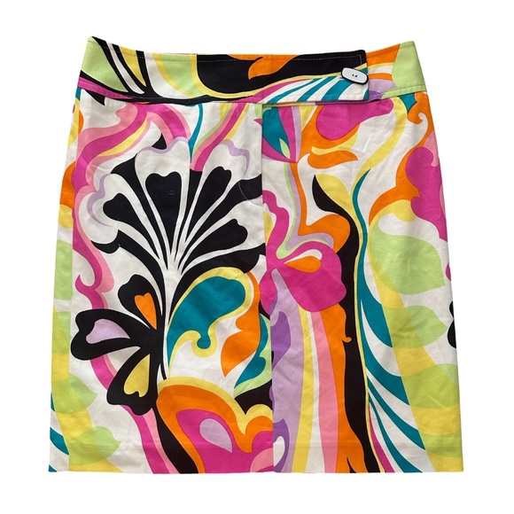 DAVID MEISTER Women’s Multicolor Cotton Blend Skirt Size 4 Abstract Print USA - Picture 1 of 9